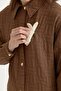 سترة رفيعة K مبطّن بروش بروه باللون البني الفاتح - 3