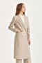 Double-Breasted Closed Long Blazer Poly. Viscose Basic Jacket Beige - 2