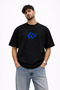 Unisex Women's Men's W Logo Custom Handwritten Front Printed Oversized Thick Fabric Relaxed Cut Cotton T-Shirt