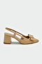 Forza Bow Detail Women's Camel Heeled Shoes