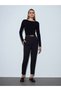 Boat Neck Modal Cashmere Ultra Light Black Blouse - 2