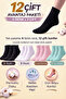 Striped Mid-Calf Cotton Socks 12-Pack 252 Mixed-3 Black, White, Light Pink, Ecru - 3