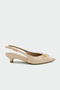 Siyors Stoned Bowknot Women's Nude Heeled Shoes - 3
