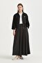 Pieced Modal Basic Flared Skirt Black