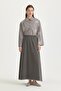 Elastic Waist Denim Cotton Basic Skirt Smoked