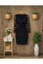 Women's V-Neck Sleeves Lace Detailed Midi Crepe Dress