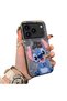 iPhone 17 Pro Max Compatible Hard Acrylic Back Silicone Edge Lens Protection Case Stitch Patterned