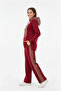 Women's front Pocketed Hooded tracksuit set red - 2