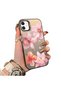iPhone 12 Mini Compatible Hard Acrylic Back Silicone Edge Lens Protection Case Lily Pattern