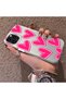 iPhone 12 Pro Max Compatible Hard Acrylic Back Silicone Edge Lens Protection Case Heart Pattern - 3