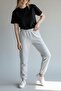 Women's Sweatpants with Elastic Waist and Cuffs, Gray