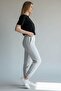 Women's Sweatpants with Elastic Waist and Cuffs, Gray - 2