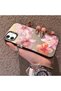 iPhone 12 Mini Compatible Hard Acrylic Back Silicone Edge Lens Protection Case Lily Pattern - 3