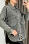 Women's Oversized skirt oval cut denim shirt / jacket - 3