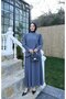 Tassel Detailed Asymmetrical Cut Skirt Suit Gray Hnt8546 - 4