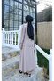Tassel Detailed Asymmetrical Cut Skirt Suit Stone Hnt8546 - 7