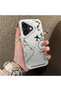 iPhone 17 Compatible Hard Acrylic Back Silicone Edge Lens Protection Case Airplane Pattern - 2