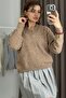 Women's V-Neck Fine Knit Stylish Sweater Mink
