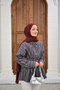 Women's Pleated Hidden Button Striped Shirt Brown - 5