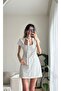 Polka Dot Li Boyun Tie-Detail Mini Designer Dress - 3