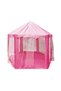 Hexagonal tent with curtains