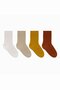 4 Pairs of Organic Cotton Baby Socks Combed Cotton Socks for Girls and Boys (Stone)