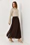 Women's chiffon maxi skirt - stylish brown - 2