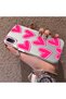 iPhone Xr Compatible Hard Acrylic Back Silicone Edge Lens Protection Case Heart Pattern - 3