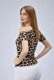 Boat Neck Drape Detailed Short Sleeve Blouse - 2