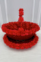 Red Bridal Henna Night Tray and Basket, Sparkling Sequin Velvet and Three-Dimensional Laser Flowers, Wedding Marriage Promise Engagement Circumcision - 4