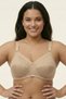 Skin Color Plus Size Patterned Shaping / Sculpting Minimizer Bra - Non-wired Sponge-Free D Cup Wire-Free Daily Wear - 3