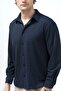Men's Long Sleeve Buttoned Textured Shirt Navy Blue - 26Y 30000 - 2