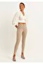 Women's New Season Recovery Lycra Beige Tight-Legged Jeans