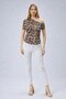 Boat Neck Drape Detailed Short Sleeve Blouse - 3