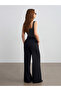 72259 Wide Leg Pants with Elastic Waist - Black - 2