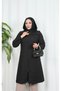 Zippered Quilted Long Caps Black Hnt8581 - 8