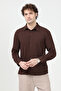 Men's Long Sleeve Button down Textured Shirt Brown - 26Y 30000 - 7