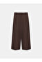 72280 High Waist Wide Leg Trousers-Brown - 5