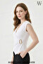 Women's Double-Breasted Collar Side Buckled Sleeveless Blouse Summer - 3