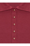 32671 Button Detailed Polo Collar Top-Light Burgundy - 7