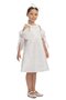 Girl Child 3-7 Years Halter Neck Lace Embroidered Dress White - 5