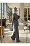 Women's Comfortable Fit Double Fabric Side-Tie Jacket Pants Set - 2
