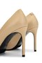 Women's Genuine Leather Light Beige Heeled Shoes - 5