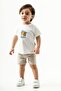 Boy's 3-Piece Summer Set Striped Shirt T-Shirt Shorts Combination - 6