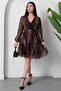 Double-Breasted Layered Collar Chiffon Dress with Belt Layers Dks935 - 3