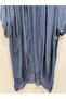 Women's Blue Italian İ Silk Ü Tulle Foldable Sleeve Ov Oversized Zun Kaftan 40 - 46 Size - 3