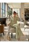 Women's Comfortable Fit Double Fabric Side-Tie Jacket Pants Set - 5