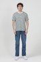 Men's Crew Neck Modal Fabric Striped T-Shirt Green - 26Y 1005 - 4