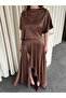 Brown Satin Slit Dress - 2026 - 6