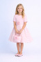 Pamina Girl's Powder Striped Dress – Rose Detailed Stylish Special Occasion Model Bag for 3-7 Years Old - 6